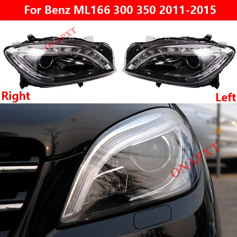 

For Benz ML W166 ML300 ML350 2011-2015 Car Front LED Headlight Assembly Daytime Running Lamp Head Lamp Turn Signal Flashlight