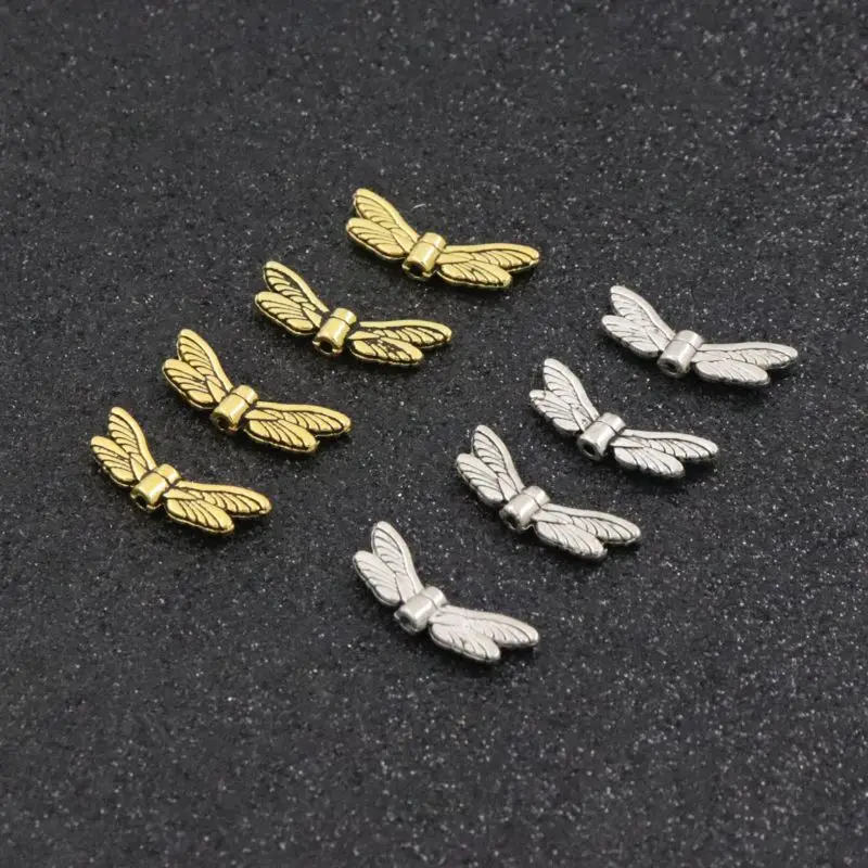 

50Pcs Width 20MM Hole 1mm Dragonfly Mixed Color Metal Spacer Beads For Jewelry Finding Jewelry Beads Handmade DIY Accessories