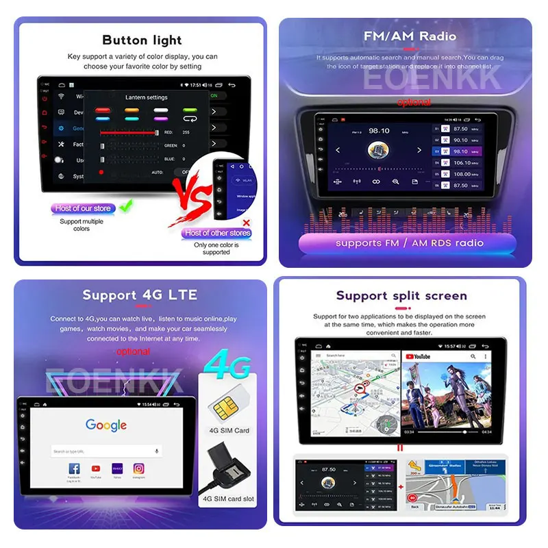 Autoradio per Toyota RAV4 RAV 4 XA40 2012 - 2019 Carplay Android 14 Auto Qualcomm Car Stereo Multimedia Player DSP NO 2 Din