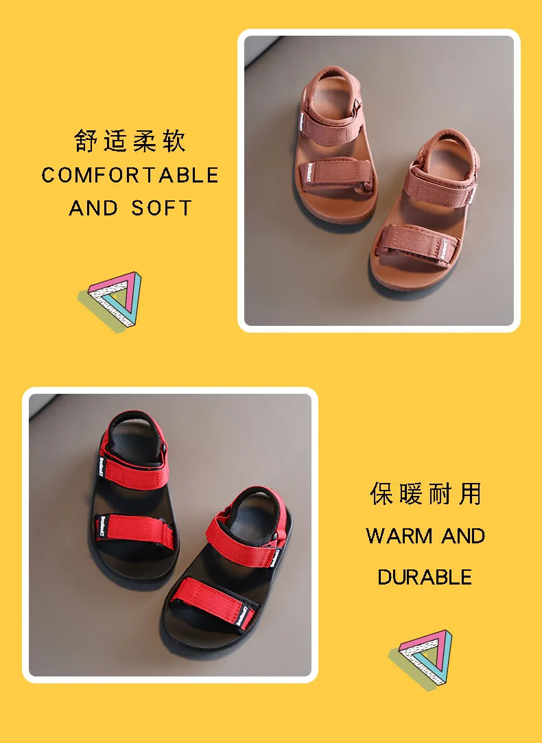 2022 Summer New Canvas Sandals Boys Girls Soft Soled Anti-Slip EVA Children Kids Shoes Summer Beach Sandals bata children's sandals