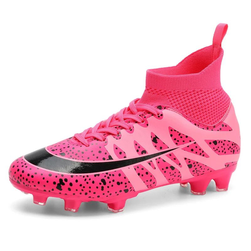 Professional Original Society Football Boot Soccer Shoes Kids Boys Cleats Indoor Futsal Soccer Shoes High Tops Soccer Shoes 3-48