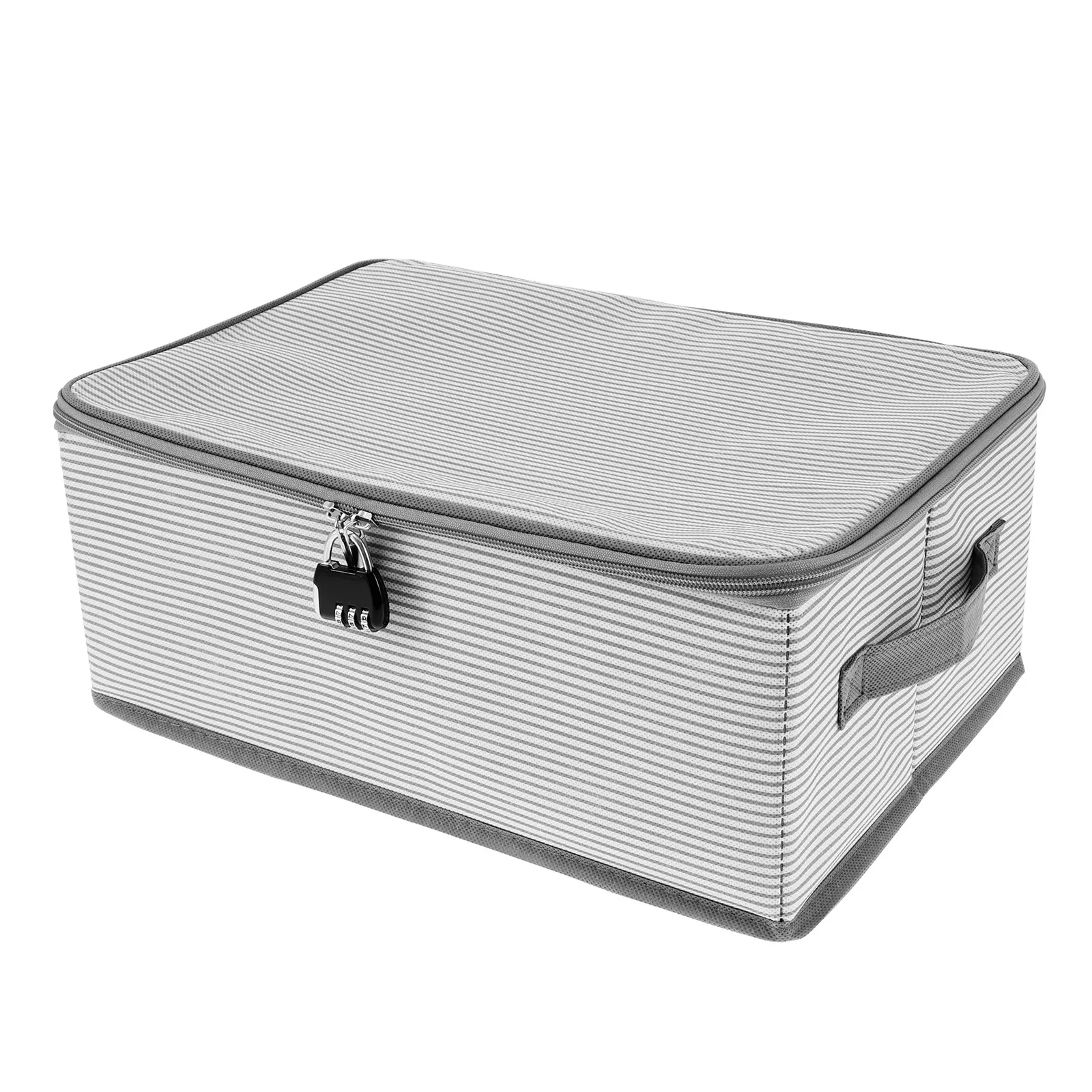 Nonwoven Lockable Storage Box Document Safe Portable Foldable Organizer