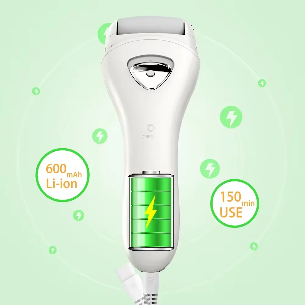 360 Degree Customized USB Rechargeable Professional Electric Pedicure Foot File Callus Remover Machine With Led Light 3