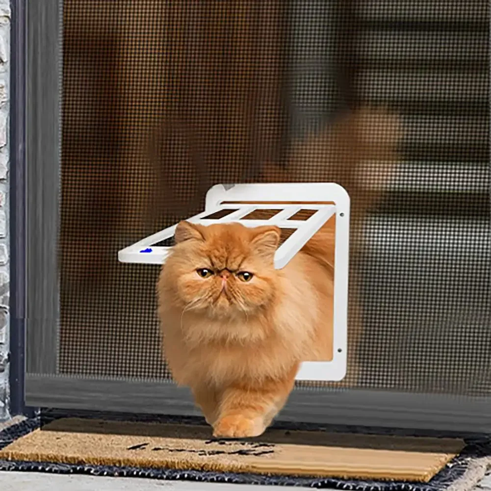 Pet Dog Cat Door Safe Lockable Magnetic Screen Window Gate House Enter Freely Door for Home Easy Install Pet Supplies