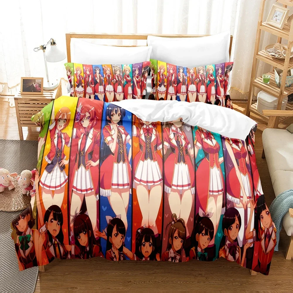 Anime Love Live! School Idol Festival Bedding Set Boys Girls Twin Queen Size Duvet Cover Pillowcase Bed Kids Adult 5