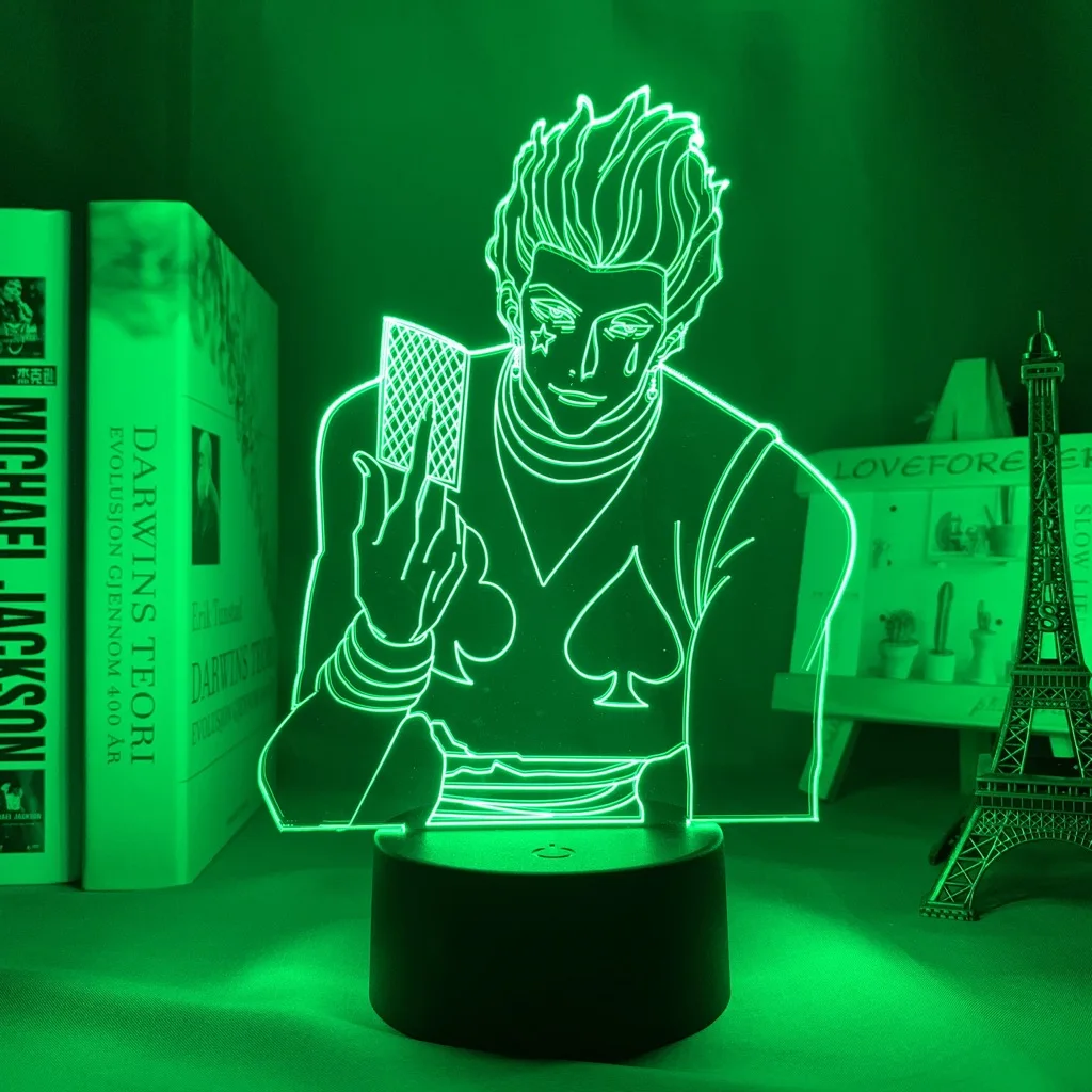 Candeeiro de Mesa Luz para Decoração do Quarto Anime Hunter Hisoka Led Nightlight Quarto Presente Aniversário Acrílico Night Lamp Hxh x 3d 5 Computers & Electronics