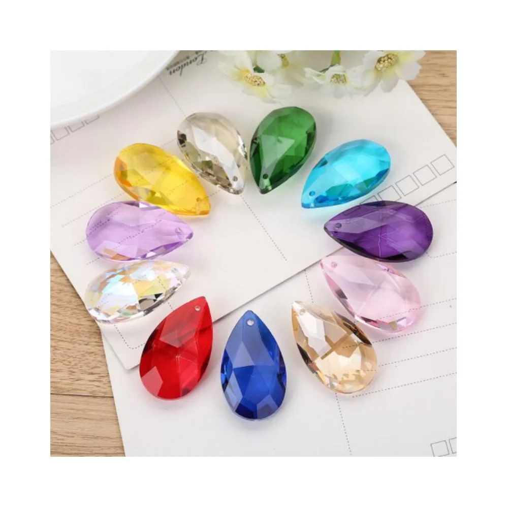 Camal Crystal 38mm Waterdrop Colorful Faceted Pendant Prism Chandelier Party Wedding Curtain Christmas Hanging Ornament DIY 5pcs crystal beads crystal sun catcher chandelier crystal drops