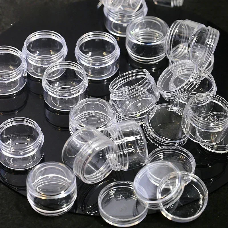 Cosmetic Bottle Cosmetic Cream Bottle Moisturizer Jar 10/50pcs 5g Sample Clear Cream Jar Mini Cosmetic Bottles Containers For Nail Arts Small Clear Can Tin For Balm