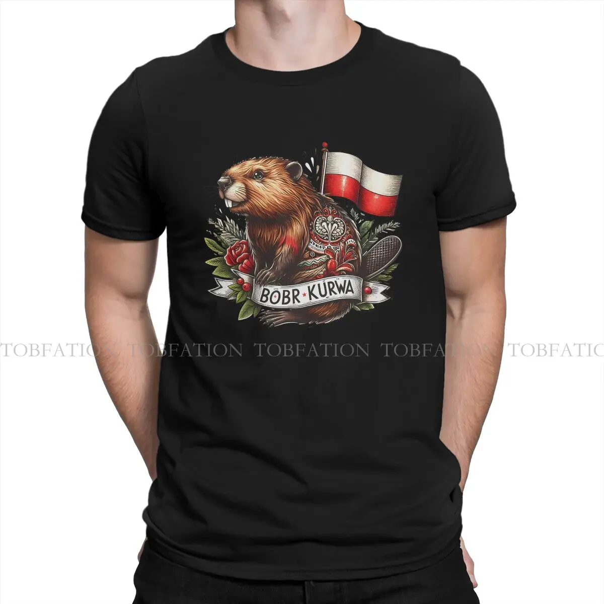 

Kurwa Classic Fashion TShirts Kurwa Bobr Bober Male Harajuku Fabric Streetwear T Shirt O Neck