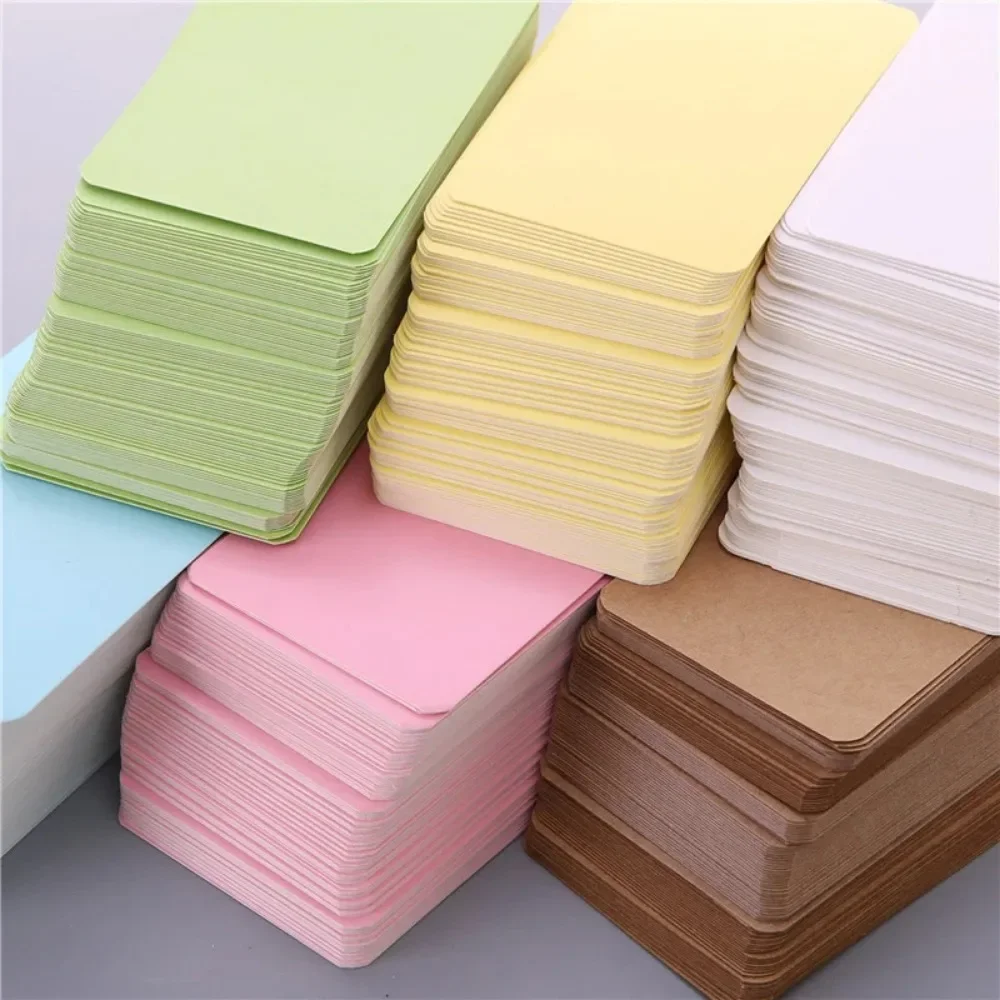 100Pcs/box Kraft Paper Card Color Blank Business Card Message Thank You Card Writing Card Label Bookmark Learning Card 6
