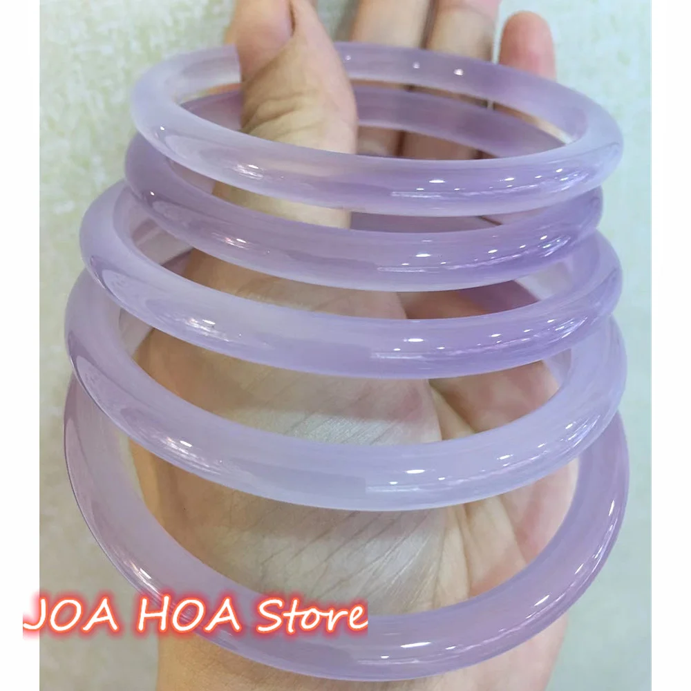 Top Selling Charming Light Purple Jadeite Bracelet Natural Violets Color Jade Bangles Handring Accessories Crafts Fine Jewelry