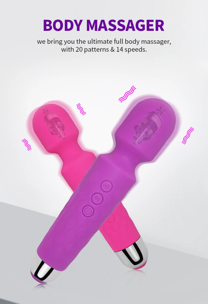 Wireless Magic Wand Vibrator Usb Rechargeable Body Massage Toy_voghion.com