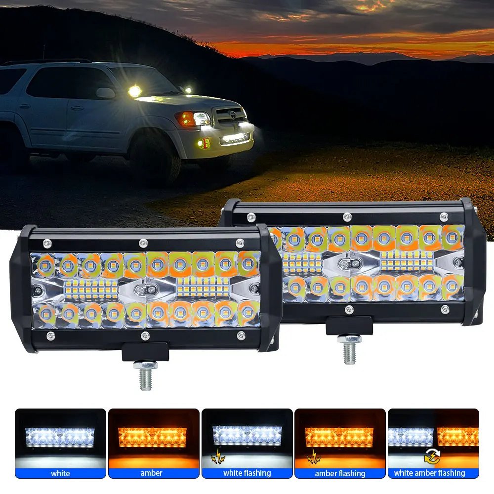 

2PCS 120W LED Car Work Light DRL Spotlight High Bright Waterproof Auto Offroad SUV Truck Headlights Driving Lamp 12V 24V 6000K