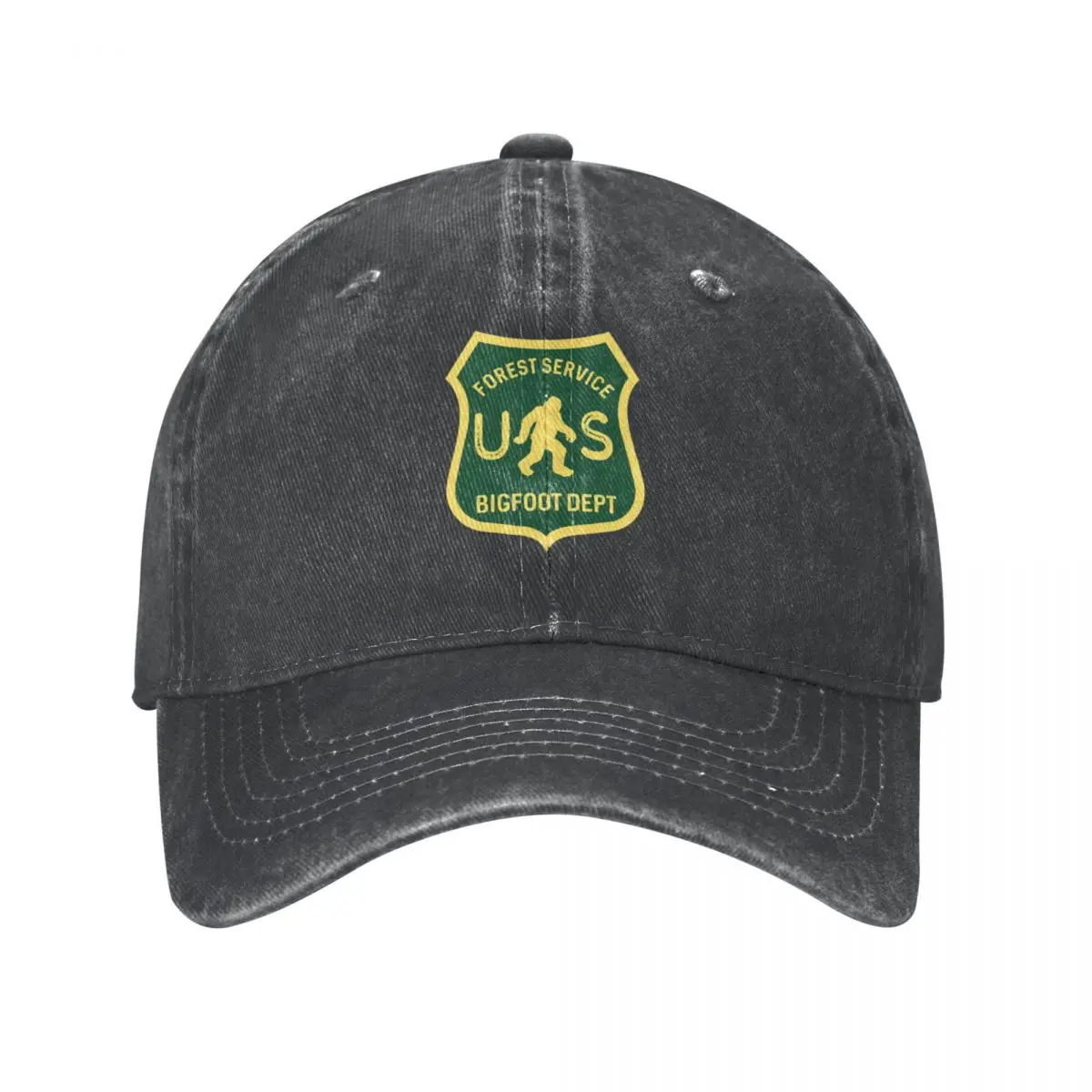 

US Forest Service Bigfoot Department Funny Sasquatch Hunter Big Green Cap Cowboy Hat Beach outing luxury woman hat Men's