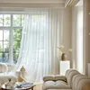 1PC Chenier Herringbone Pattern Cream Wind Bedroom Shading and Insulation Thick Window Screen Curtains for Living Room 3