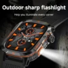 2024 Smart Watch 2.01 Screen Outdoor Flashlight Compass IP68 Waterproof Wireless Calling 600mAh 100+Sport Mode 3