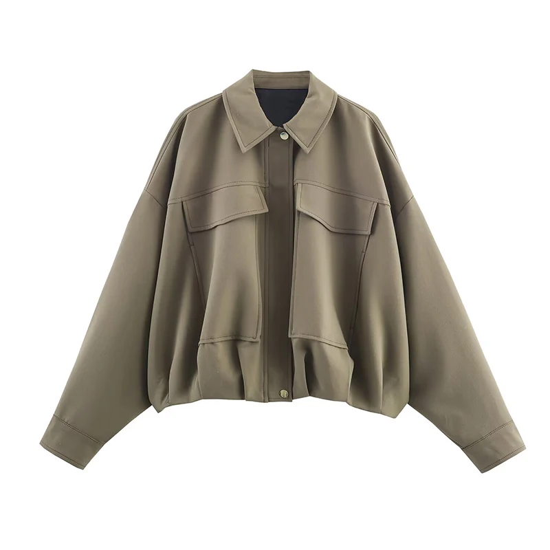 Women Bomber Jacket Spring Autumn New Fashion Long Sleeve Zipper Oversize Jackets Coat Chic Lady Casual Streetwear Outerwear