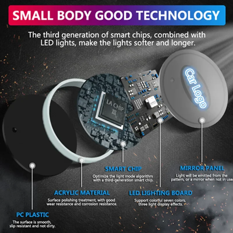 자동차 액세서리 컵 거치대 야광 코스터 매트 배지 장식, USB 충전, 사브 스카니아 9-3 9-5 900 R620 R470 분위기 램프