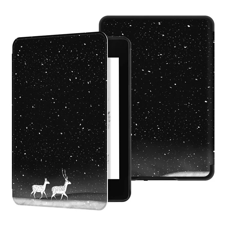 thumbnail image 1 of Funda de cuero para Kindle Voyage 8.ª y 10.ª generación Paperwhite 4, 3, 2, 1, 6 pulgadas, funda para lector electrónico, función de encendido y apagado automático, 1 of 5