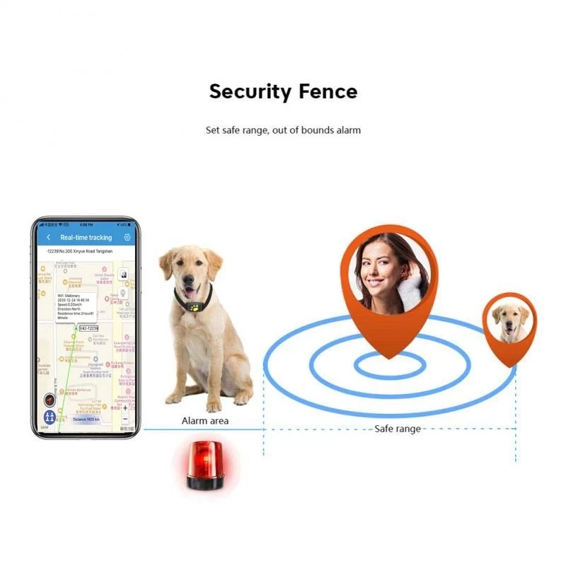 Mini TKSTAR Pet Tracker With Collar GSM/GPRS Positioning Real Time GPS Tracker Dog Pet TK909 LK909 P Dog/Cat /IOS /Andriod App