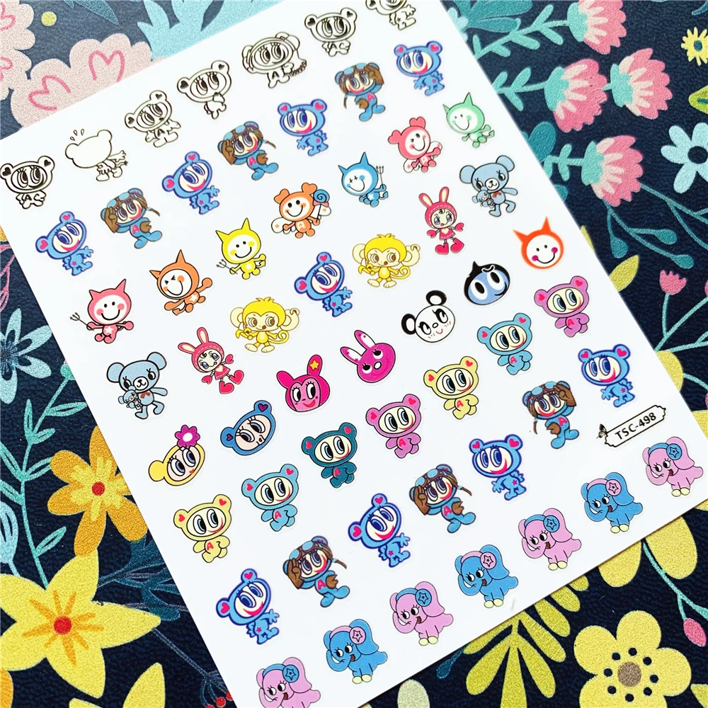 TSC-498 Cartoon clown series 3d nail art stickers decal template diy nail tool