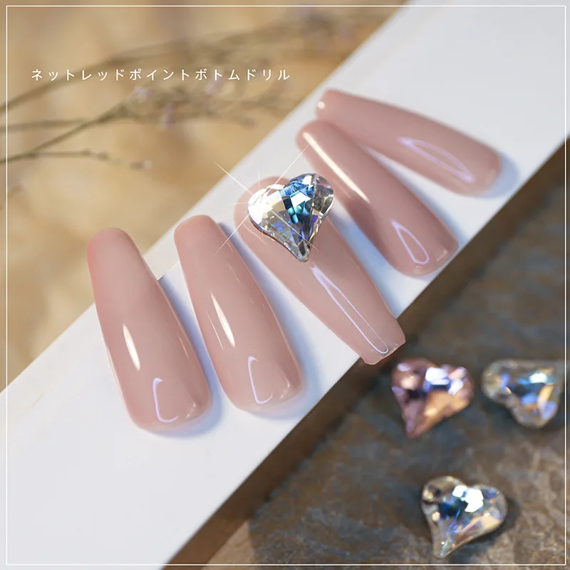 20PCS 지적 바닥 비뚤어진 심장 네일 라인 석 매력 K9 유리 돌 보석 크리스탈 네일 아트 장식 매니큐어 액세서리