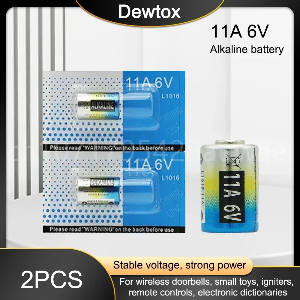 6V Alkaline Dry Batteries 11A MN11 L1016 Long Last Power Battery for Anti-theft Lock PVC Package 2PCS