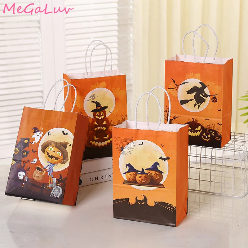 

21*15*8cm 12pcs Halloween Candy Bag Gift Bag Easter Paper Bags Gift Wrapping Party Decoration Supplies