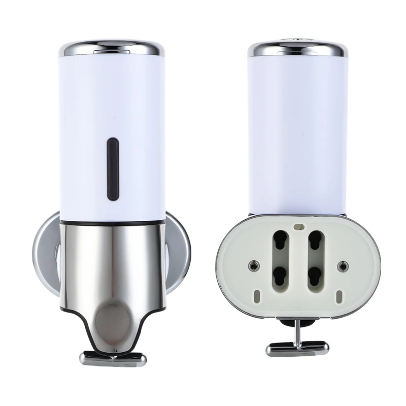 Bathroom Plastic Soap Dispenser Stainless Steel Hand Soap Bottle Shower Gel Box 500ML