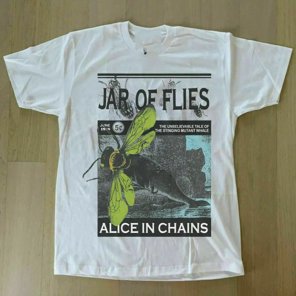 Vtg 1994 Alice In Catene Barattolo Di Mosche Concerto T-Shirt Unisex Bianca