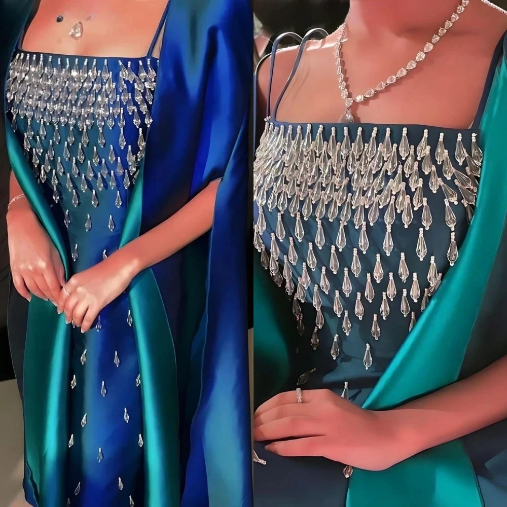 

Luxury Evening Dresses High Quality Exquisite Spaghetti Straight Elegant Prom Dresses Saudi Arabia Formal Wedding Party Dress