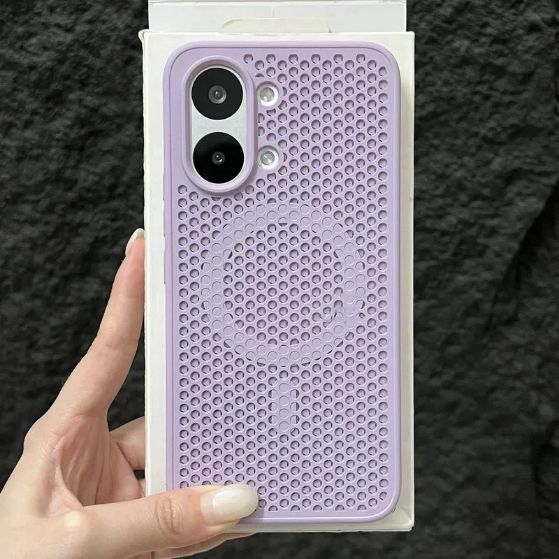 Enhanced Cooling Heat Dissipation Mesh Magnetic Case with Breathable Hard Cover