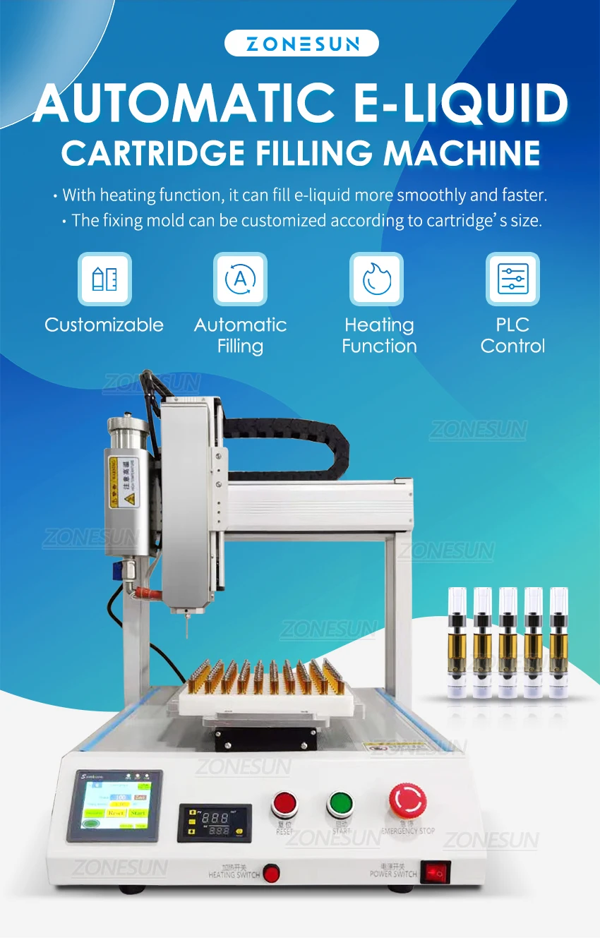 ZONESUN ZS-EL221 Máquina Automática de Enchimento de Cartucho de E-líquido