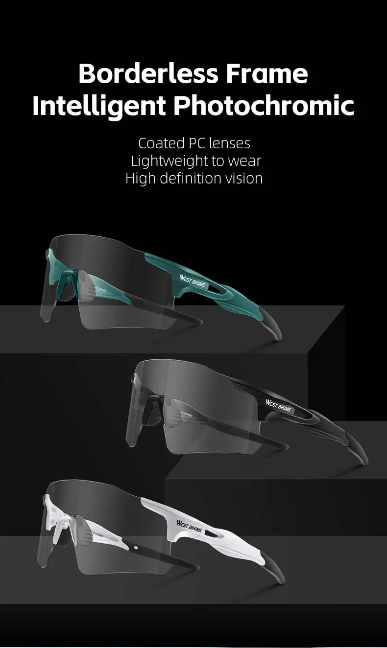West Biking Fahrrad Brille polarisierte photo chrome Linse Fahrrad Sonnenbrille Männer Frauen Brille Brillen Sport MTB Rennrad Brille – Detail 1