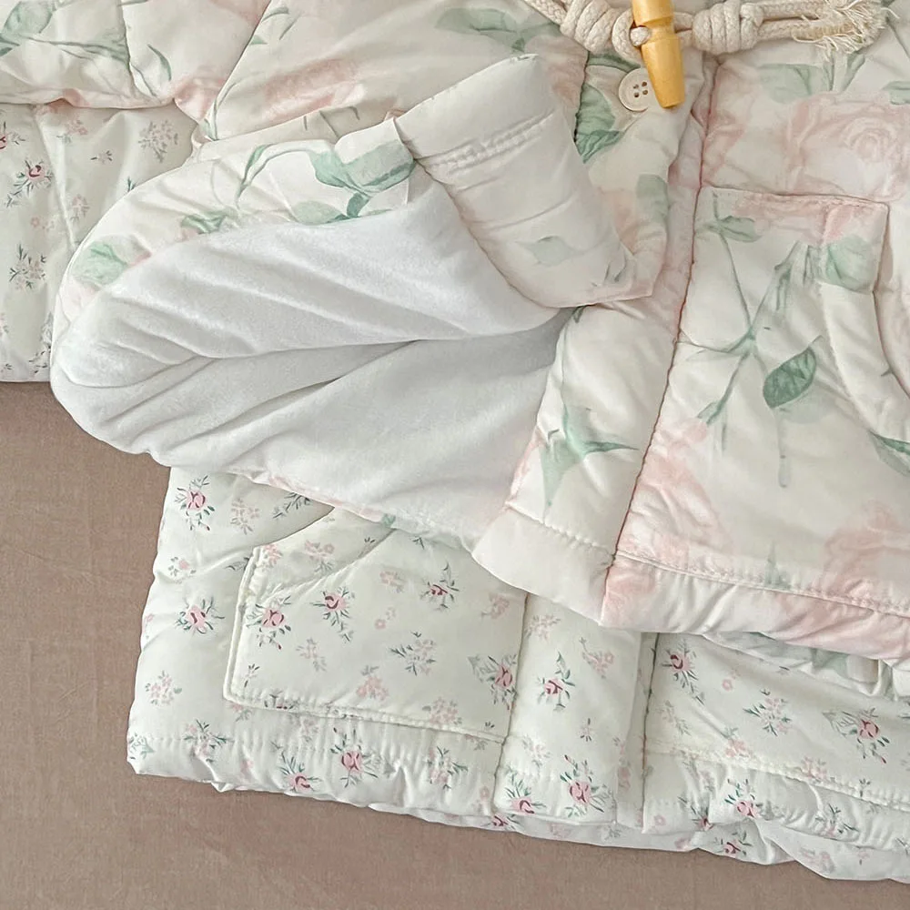 7966 Baby Coat Winter New Korean Baby Girl's Cotton-padded Jacket Plus Velvet Warm Coat Casual 0-3Y Kid's Outerwear