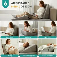 Oreiller compensé de lit pour dormir, dessus en mousse à mémoire de forme douce, cale d'oreiller triangulaire, positionneurs corporels pour l'élévation des jambes, soulagement du ronflement 4