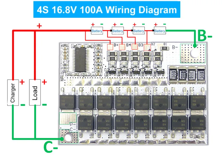 3S/4s/5s BMS 12v 16.8v 21v 3.7v 100a Li-ion Lmo batteria al litio carica del circuito di protezione della batteria ai polimeri di litio - immagine 5