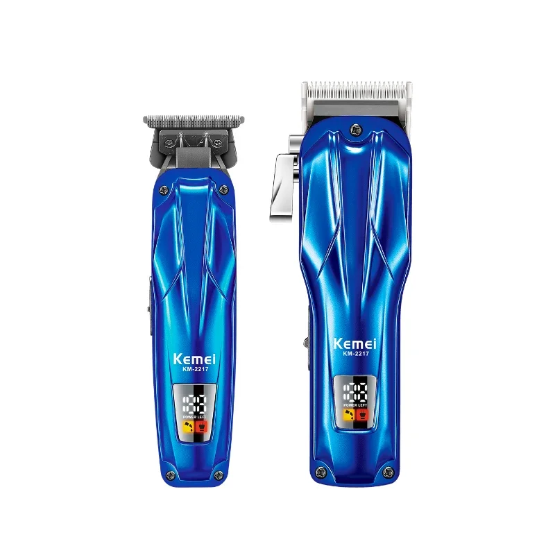 KEMEI km-2217 LED Display Metal Hair Clipper 2pcs Usb Charging Electric Trimmer Hair Clipper Set 5