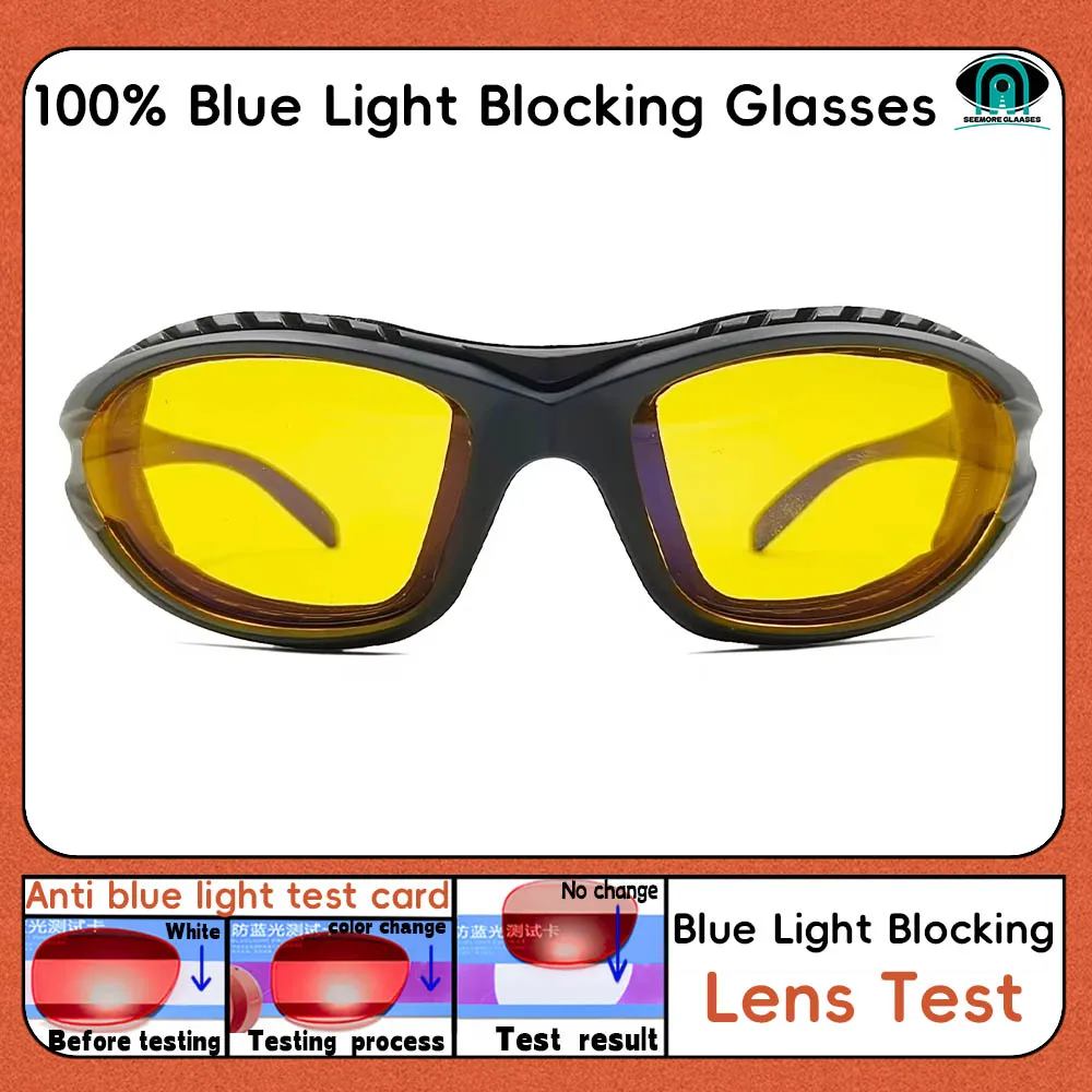 Red Lens，Orange Lens 100% Blue Light Blocking Goggles Glasses  Gaming Glasses Anti fatigue fashion Phone Eyeglasses 6