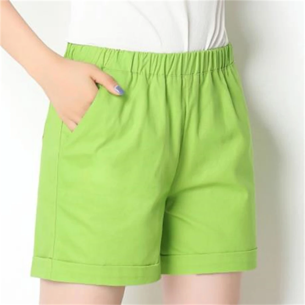 

2024 летние модные байкерские короткие пляжные шорты карамельных цветов из 100% хлопка, женские свободные короткие брюки, короткие шорты из ткани