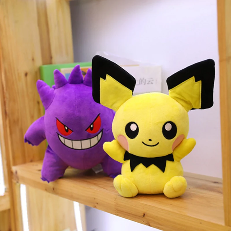 HQ Pokemon Plush Toys Pikachu Eevee Gengar Peluche Squirtle Bulbasaur Charmander Stuffed Doll Charizard Psyduck Snorlax Gifts