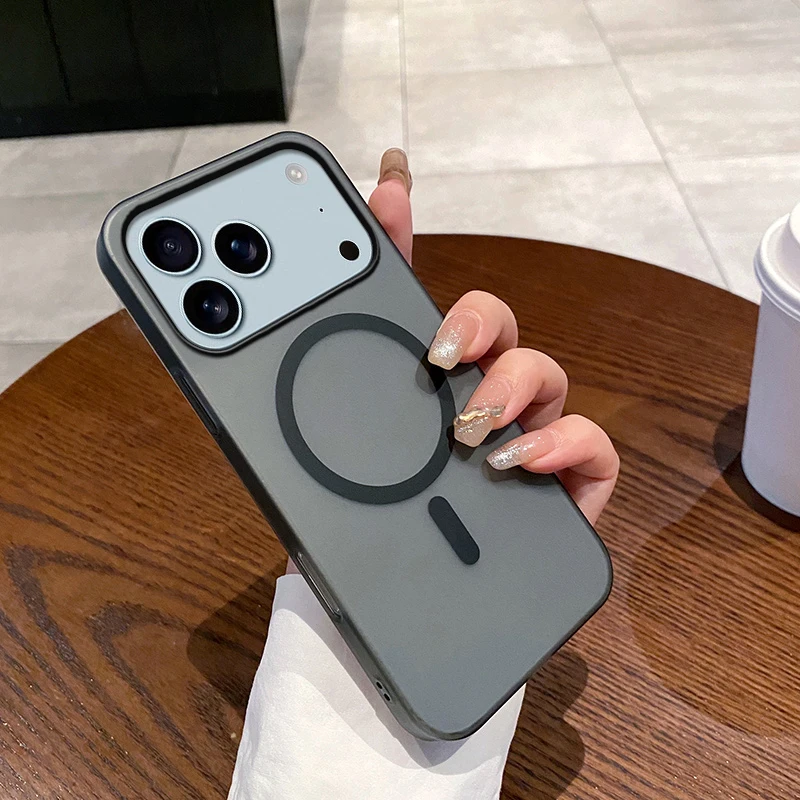 Sleek Ultra Thin Matte Hard Translucent Magnetic Wireless Charging Case
