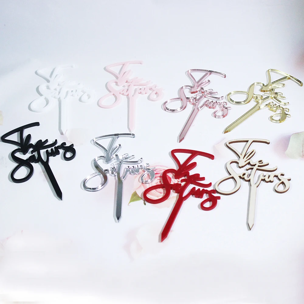 

20/50/100pcs Personalized Acrylic Wooden Cupcake Toppers Laser Cut Name Cake Charms Hand Lettered Cake Baby Name Birthday