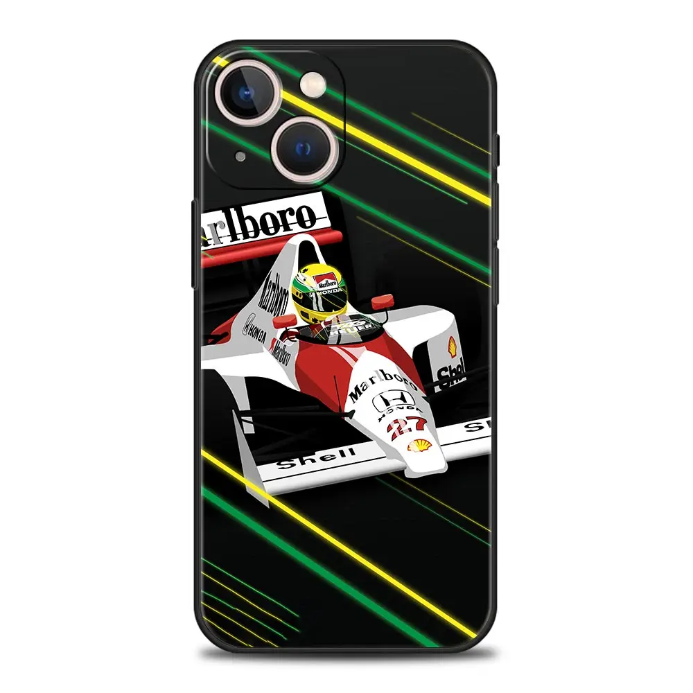 Ayrton Senna F1 Soft Black Phone Case Cover
