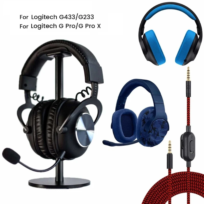 2M Aux Cord Replacement GPRO G233 G433 Headset 3.5mm Gold-Plated Headphone Cable Wire N0HC