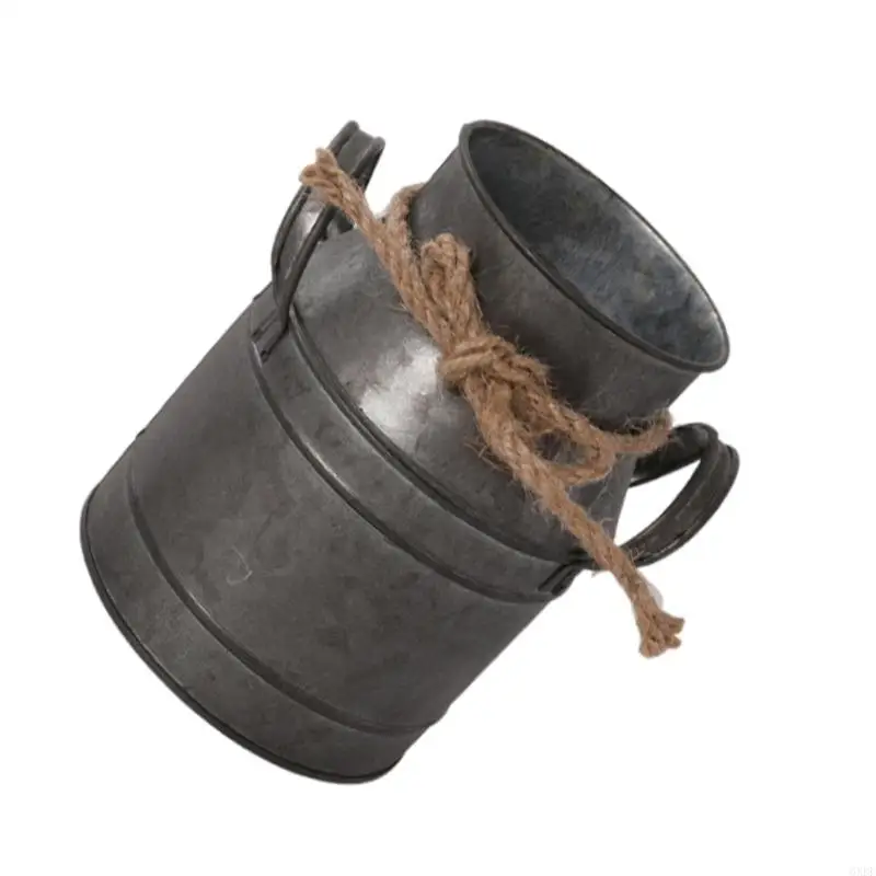 Durability Metal Gardening Can Rustics Milk Can Flower Holder Decoration 6XDE 5