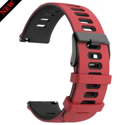 Versatile Rubber Watch Strap - 20mm/22mm Replacement Band - 22mm Universal (Red Black)