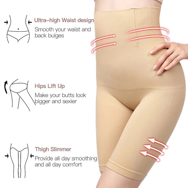 Abdominal pants body waist seamless high-waist corsets women's postpartum plastic belly boxer hip shaper pants s-5xl  RZT  612