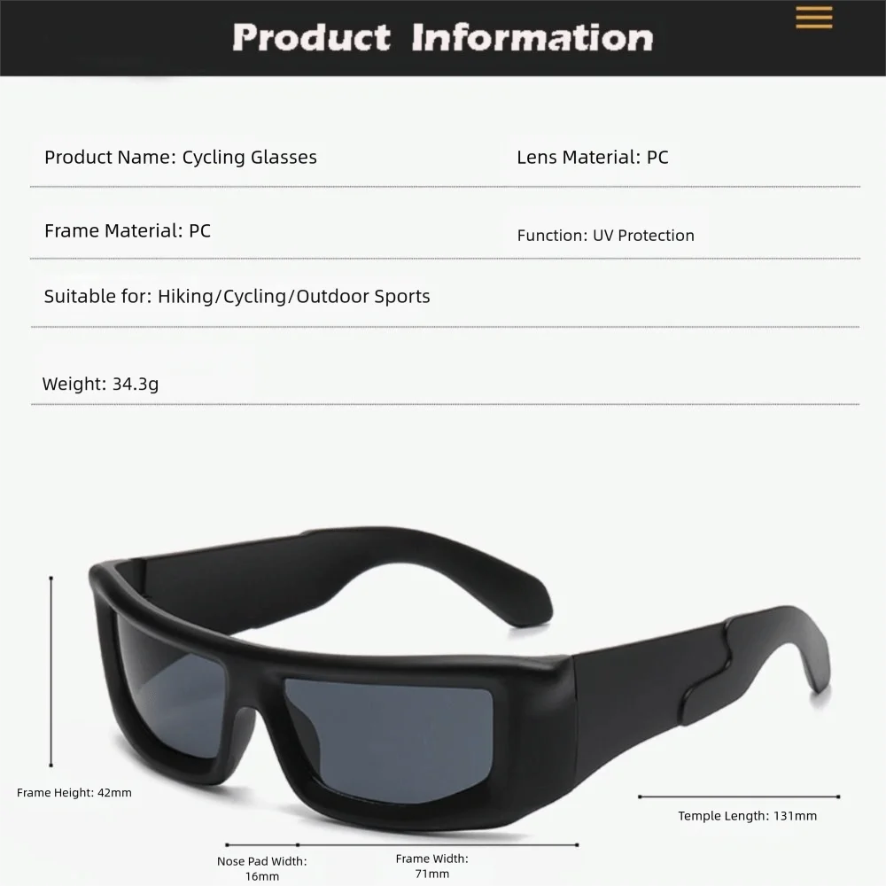 Y2k 레트로 남성 선글라스 UV400 여성용 쉐이드 스포츠 선글라스 유니섹스