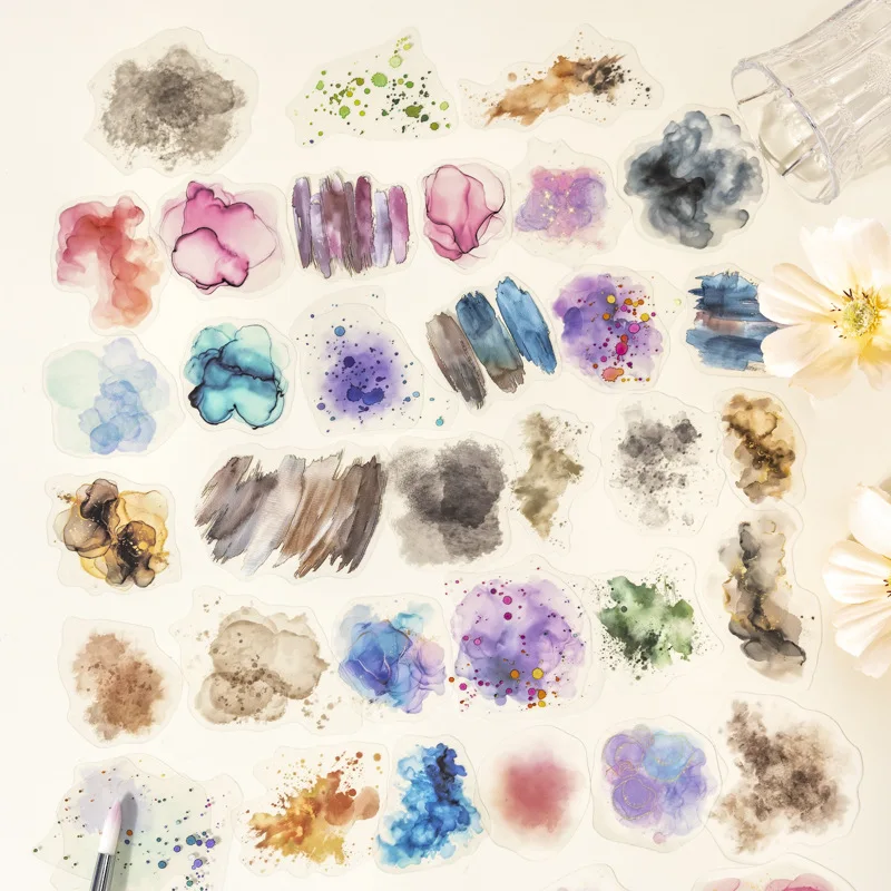 Watercolor Wash Sticker Collection - 100 Sheets/Pack